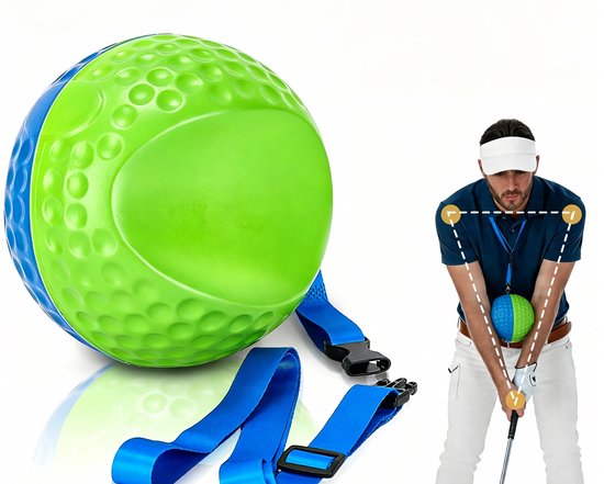 Golf-oefenbal – Swingtrainer voor onderarmverbinding: voor consistente en precieze swings | Corrigeert slicen, scoopen en 'chicken wing' | Zacht traagschuim, verstelbaar koord