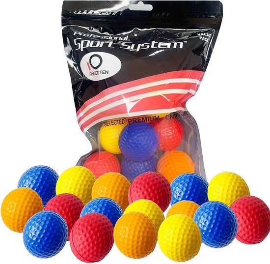 Golf Oefenballen - Trainingsballen - Golf Training - Beperkte Vliegafstand - 12 Stuks - Vier Kleuren