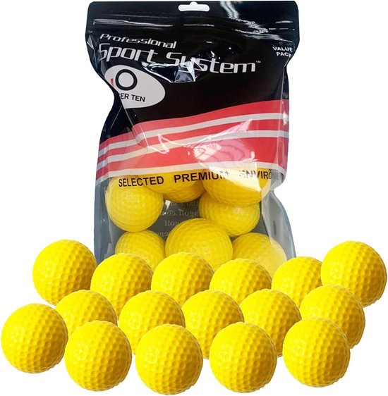 Golf oefenballen - Trainingsballen - Thuis oefenen - Beperkte vlucht - 24 stuks - Geel