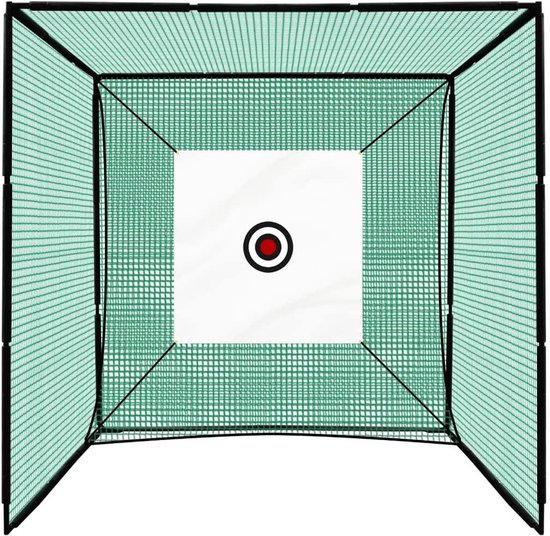 Golf Oefenkooi - Golfnet Driving Range - Golfswing Oefenen - Hoog Impact Net - 3m x 3m x 3m - Groen