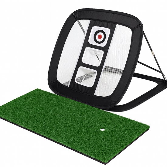 Golf Oefenmat 50 x 80 + Chipping Net Combi Set - Golf mat - Indoor & outdoor Training - Golf Trainingsmateriaal-Golf Spullen van Merkloos