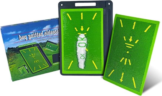 Golf Oefenmat - Golfmat Golfmatten - Swing Analyse - Dubbelzijdig Verwisselbaar - 44x31 cm - Groen van GOLF