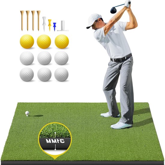 Golf Oefenmat - Golftapijt Swing Mat - Golf Trainen - Echt Gevoel Gras - 15 x 12 m - Groen