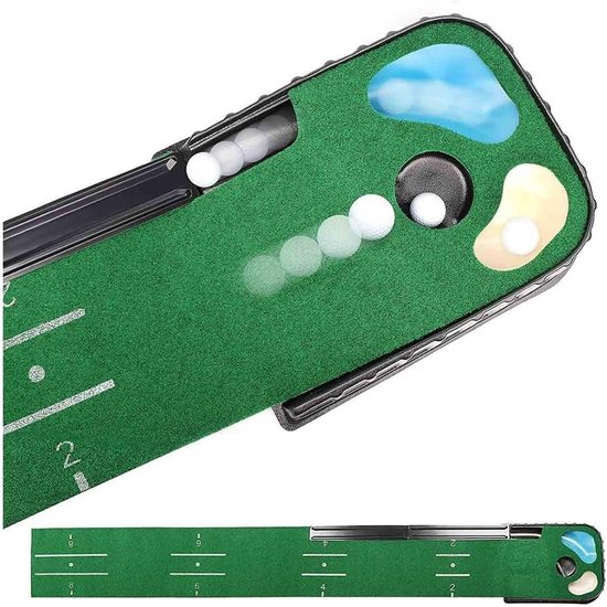 Golf Oefenmat - Putting Green - Golf Putting Oefenen - Automatische Bal Retour - 270 Cm - Groen