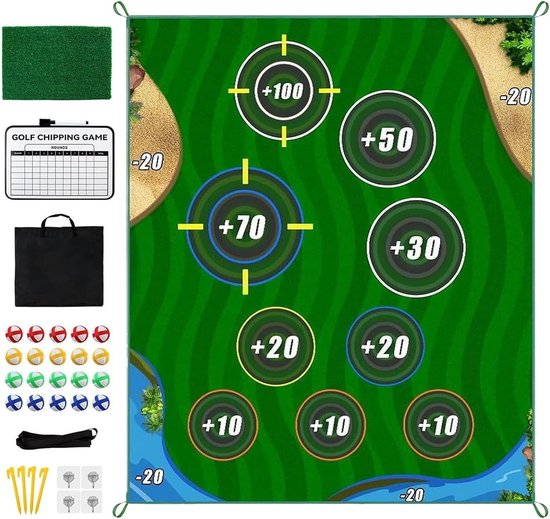 Golf Oefenmat - Sportoefen Hulpmiddel - Golf Slaanoefening - Dubbele Textuur Ontwerp - 180x150 cm - Groen