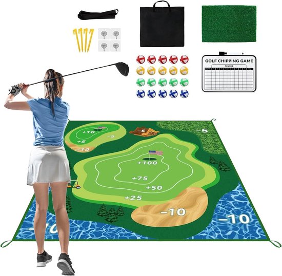 Golf Oefenmat - Sporttraining Apparatuur - Golfvaardigheden Verbeteren - Dubbele Textuur Ontwerp - 180x150cm - Type A