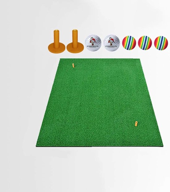 Golf Oefenmat - Swing Trainer - Binnen Golfen - Realistisch Gras - 100x100cm - Groen