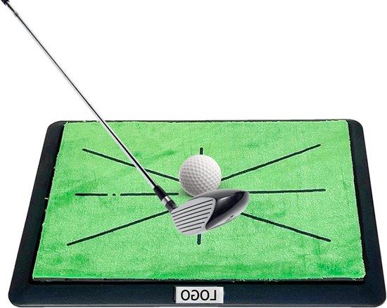 Golf Oefenmat - Swing Trainer - Golfslag Verbeteren - Visuele Swing Feedback - 44 x 34 cm - Groen