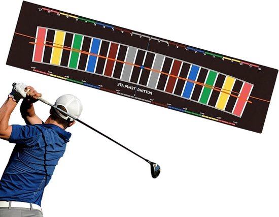 Golf Oefenmat - Swing Trainer - Golfvaardigheden Verbeteren - Innovatieve Boogstructuur - 3 Meter Trainingslijn - Groen