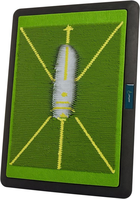 Golf Oefenmat - Swing Trainer Mat - Golftraining Verbeteren - Dubbelzijdig Paillettenontwerp - 41.83 x 31.14 cm - Groen