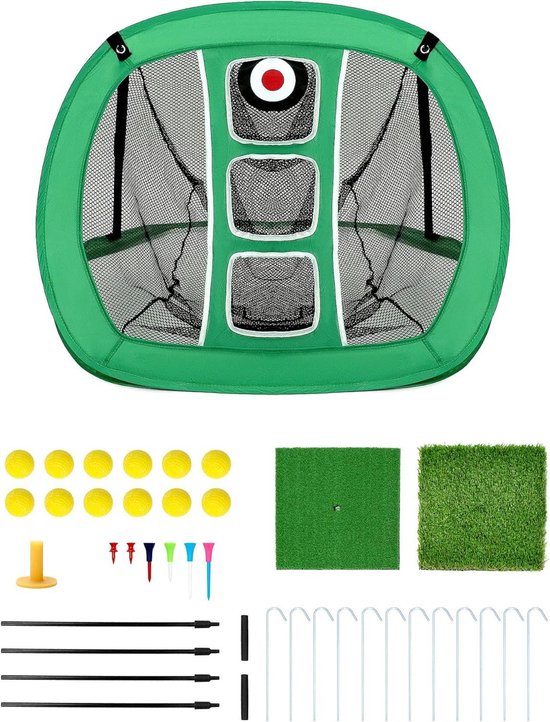 Golf Oefennet - Chipping Net met Golfmatten en Trainingsballen - Golf Tee Accessoires van LUVODA