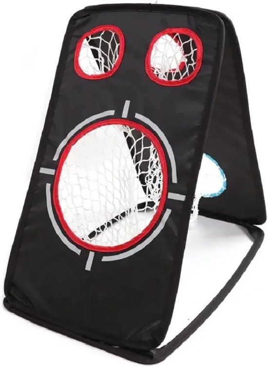 Golf oefennet - Golf swing trainer - Golf slaan oefenen - Draagbaar en veelzijdig - 6 hole net - Zwart