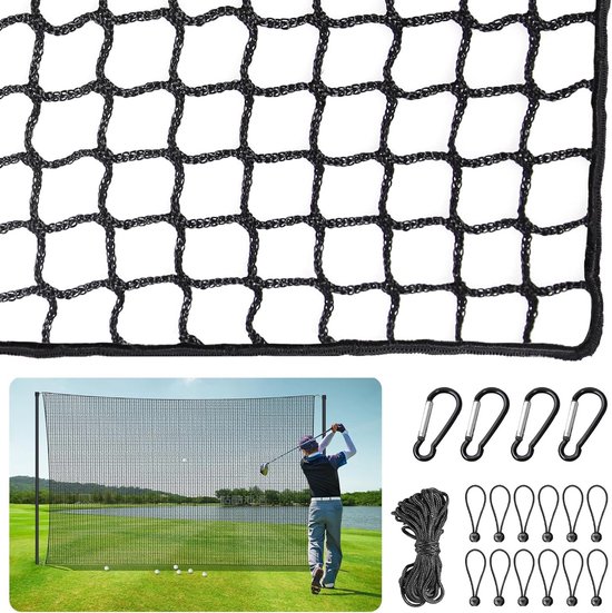 Golf Oefennet - Golf Trainingsnet - Golfslag Oefenen - Groot Vangnet - 305 x 457 cm - Zwart van GOLF