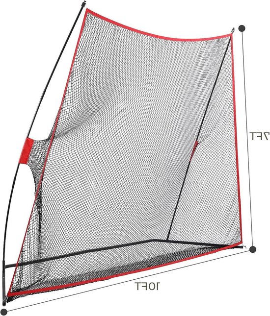 Golf Oefennet - Golf Trainingsnet - Swing Oefenen - Automatische Bal Retour - 3x2 Meter - Rood
