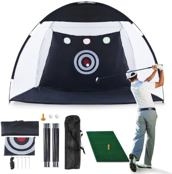 Golf Oefennet Met Swing Doelen – Inclusief Draagtas – Voor Binnen En Buiten – Golf Net Voor Kinderen En Volwassenen – Thuisgebruik En Achtertuin – Golftraining Set van Loris Golf