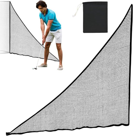 Golf oefennet - Sport trainingsnet - Swing oefenen - Eenvoudig te monteren - 213 x 213 cm - Zwart van GOLF