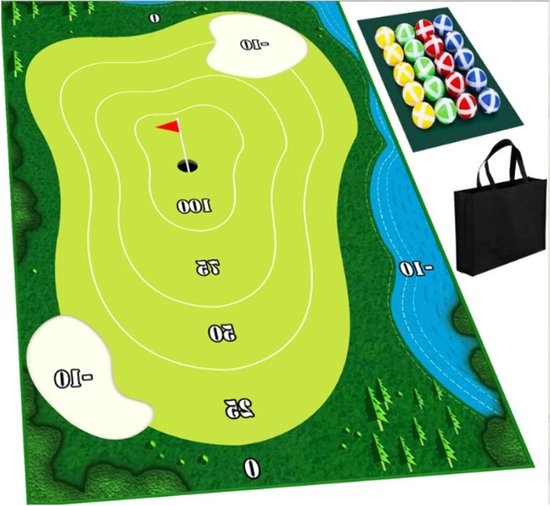 Golf Oefenset - Golfmat Set - Golftraining Verbeteren - Draagbaar Ontwerp - 80x150cm - Groen