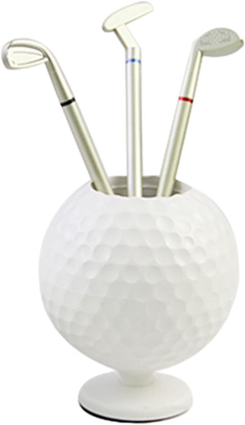 Golf Pennenhouder - Bureau Organizer - Bureau Opruimen - Golfbal Vorm - 11 cm Hoog - Zwart
