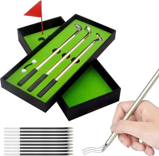 Golf pennenset, grappige cadeaus voor mannen Golfpen minigolf bureauset Golf Golfpen minigolf cadeaus voor papa