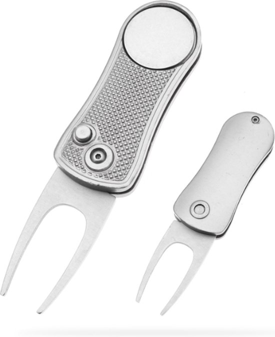*** Golf Pitchfork Metaal Golf - Accessoire - Green Marker - Zilver - van Heble® *** van Heble®