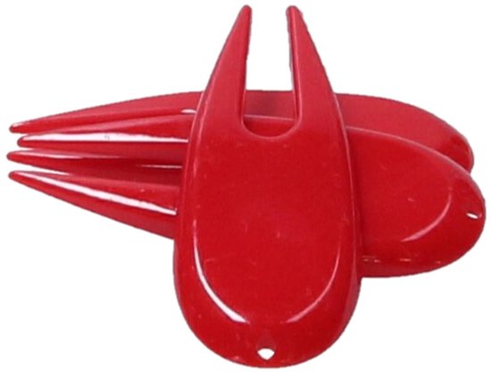 Golf Pitchfork - Pitch Fork Golf Plastic - 3 stuks - Rood van RAZZAXA