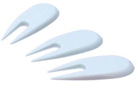 Golf Pitchfork - Pitch Fork Golf Plastic - 3 stuks - Wit van Merkloos
