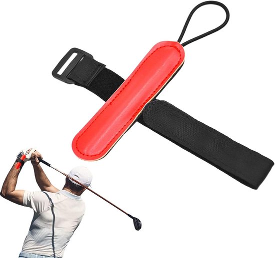 Golf Polstrainer - Zwaai Hulp - Golf Techniek Verbeteren - Instelbare Weerstand - 33 x 13 cm - Rood
