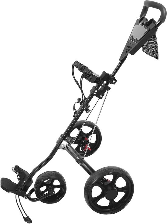 Golf Push Cart - Golf Trolley - Golfen - Snelle Vouwfunctie - 82 x 30 x 26 cm - Zwart
