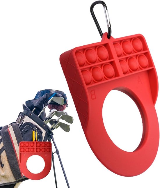 Golf Putt Mok - Trainingsapparaat Golfer - Putting Vaardigheden - Hangende Sleutelhanger - 15.3 x 12.5 cm - Rood van GOLF