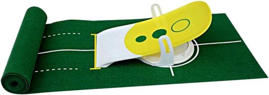 Golf Putt Trainer - Oefenmat Golf - Binnen Golf Oefenen - Verstelbare Gatenkappen - 230 x 35 cm - Groen