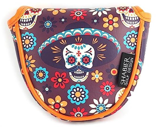 Golf Putter Cover Grote Mallet Headcover met Sugar Skull Ontwerp van GOLF