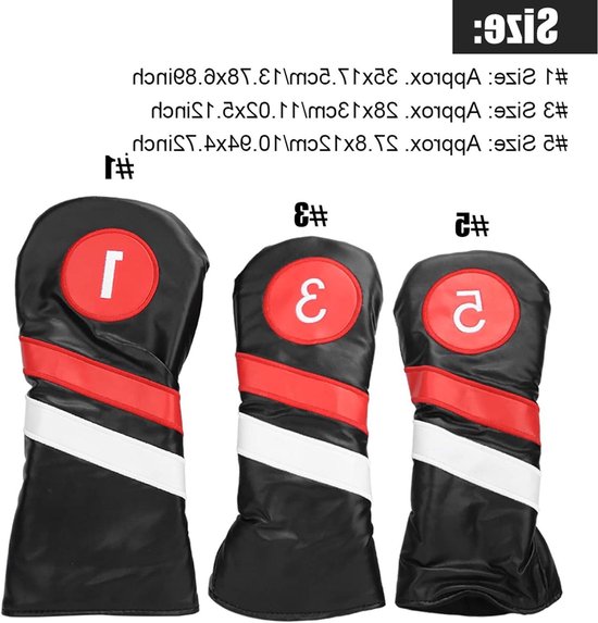Golf Putter Covers - Club Protectors - Golf Club Bescherming - Waterdicht PU Materiaal - 3 Stuks - Zwart van GOLF