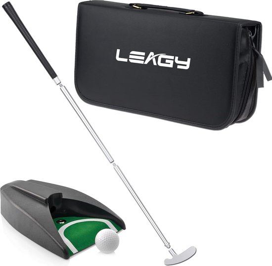 Golf Putter Reispraktijk Putting Set met Case Indoor Outdoor Yard, Golfer Kinderspeelgoed Indoor Golf Game Set, Ball Return System Zinklegering Putter Executive Office Putter Set