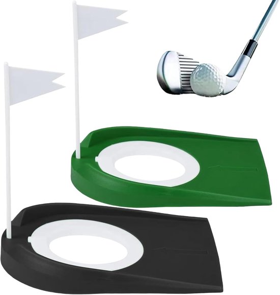 Golf Putting Cup Set met Vlag - 2 Stuks, Ideaal voor Binnen en Buiten, Verbeter je Putting Techniek en Swing Positie met Verstelbare Holen en Vlaggen