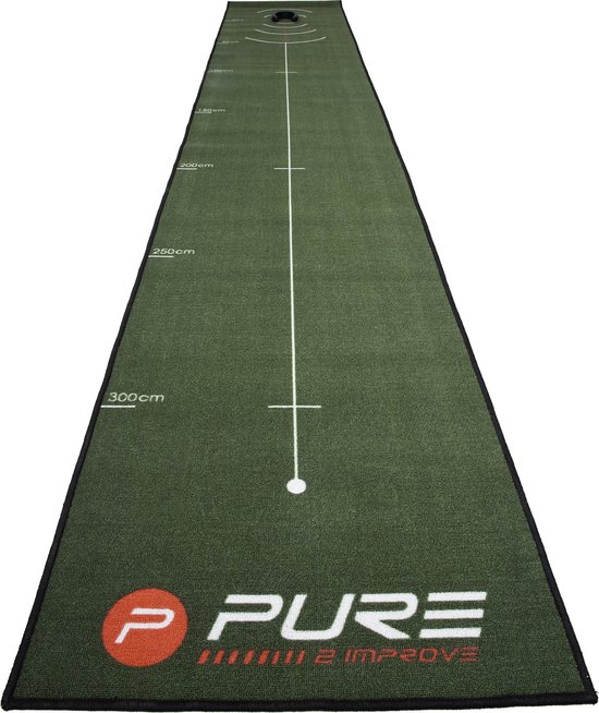 Golf Putting Mat Incl. Putting Cup - 66x400 cm - Indoor Golf van PuttOut