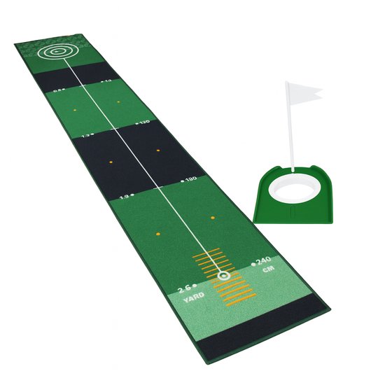Golf Putting Mat Met Oefenhole - Golfputting - Putten 300 cm - Golf Putting Mat - Trainingsmaterialen van Merkloos