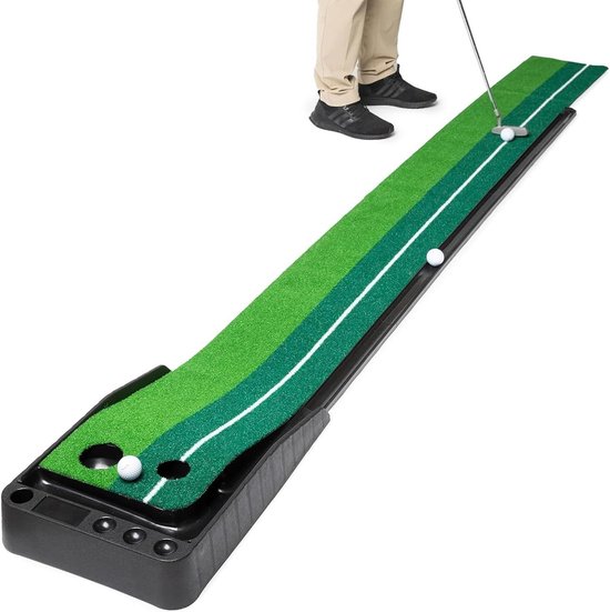 Golf Putting Mat - Oefen Trainingshulpmiddel - Golf Oefenen - Automatische Bal Terugkeer - 118 Inch Lengte - Groen