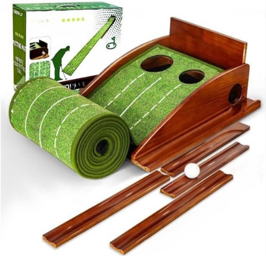 Golf Putting Mat Persoonlijke Oefening Mat - Indoor & Outdoor Gebruik - Gouden Putter Pad - Gemakkelijk Vouwbaar Voor Vrije Tijd & Training van Merkloos