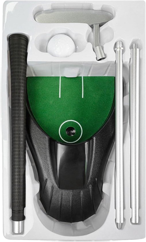 Golf Putting Trainer - Putting Machine - Consistente Training - Automatische Terugkeerfunctie - 35.5 cm Lengte - Zilver