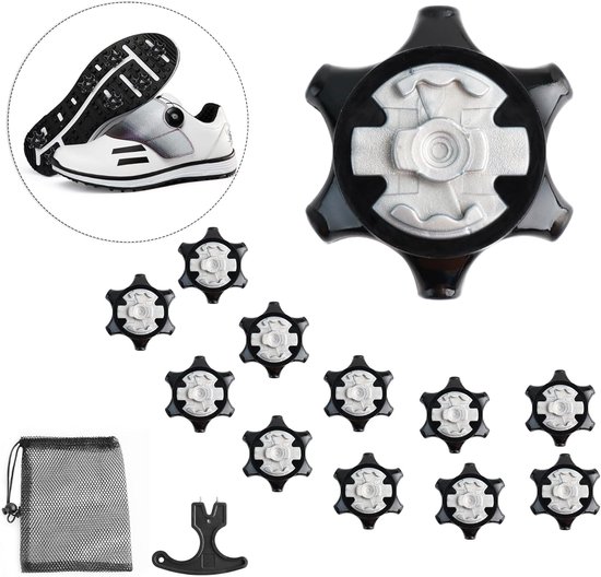 Golf Schoen Spikes - Noppen Vervangen - Sport Stabiliteit - Duurzaam TPU Materiaal - 12 Stuks - Zwart