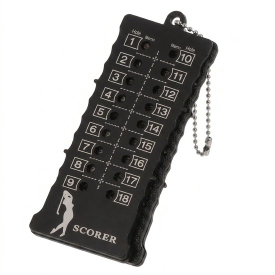 Golf Score Kaart Zwart – Draagbare 18 Holes Scorekaart met Telsysteem – Golf Score Teller – Unisex Golf Trainingsmateriaal – Compact Golf Accessoire van GOLF