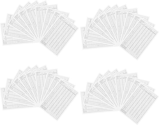 Golf Score Sheet - 40 Sheets - 16x10cm - Scorecard Record Tools - Outdoor Golf Club Accessoires - White