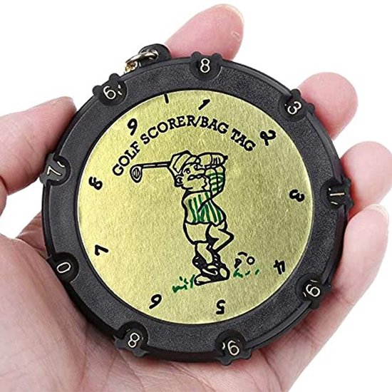 Golf Score Stroke Counter 18 Holes 9 Shots Golf Score Keeper with Clip Keychain-Gold van GOLF