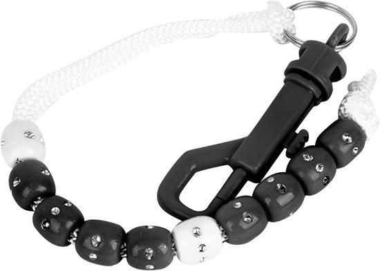 Golf Score Teller met Golfparel Ketting, Nylon Score Teller voor Scheidsrechters en Golfers met Kunstzwarte en Roze Steentjes, Golfaccessoires voor Precisie en Stijl van Merkloos