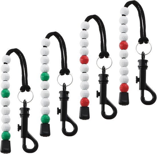 Golf Score Teller Set met 4 Stukken, Plastic Golf Kralen Ketting voor Nauwkeurige Score bij Buiten Golfen, Geschikt voor Mannen en Vrouwen (30CM Lengte) van GOLF