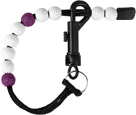 Golf score teller - Telketting golf - Score bijhouden - Clip-on ontwerp - 34 cm lengte - Paars