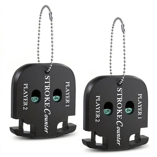 Golf Score Teller Zwart – Slagenteller voor 2 Spelers – Draagbare Golf Score Indicator – 2 Cijferige Golf Score Teller – Golf Trainingsmateriaal – Set van 2 Stuks van GOLF