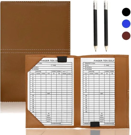 Golf Scorecard en Yardage Boek Houder - Leuk Cadeau Idee voor Golfers - Bruin van Merkloos