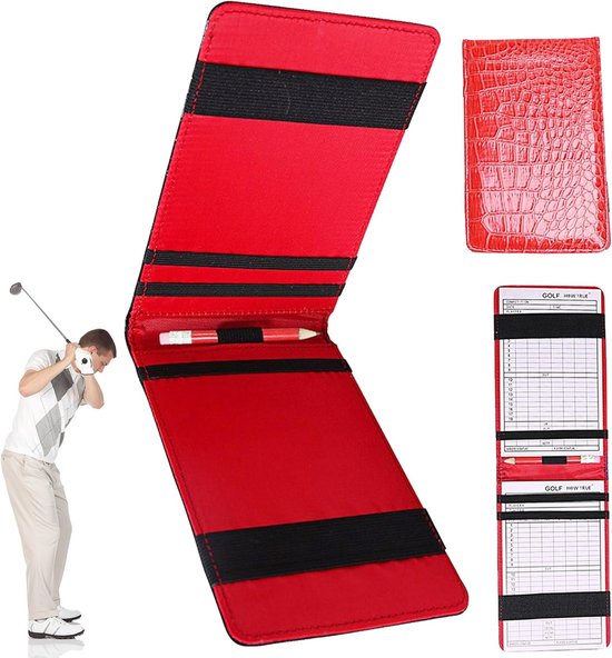 Golf Scorecard Holder, Golf Yardage Boekhouder Met Krokodil Patroon, Waterdichte PU leer Golf Score Keeper, Golf - ShopVlot van GOLF