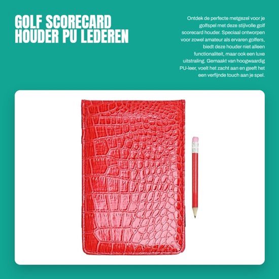 Golf Scorecard Houder Luxe - PU Lederen Boek - Potlood - Elastische Bandbevestiging - Stijlvol Ontwerp - Hoogwaardig Materiaal - Golf Scoreboek